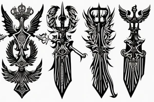 russian style sword tattoo idea