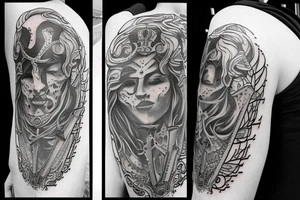russian style sword tattoo idea
