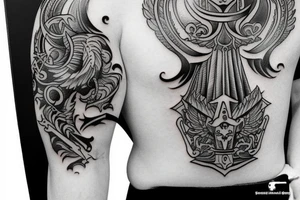 russian style sword tattoo idea