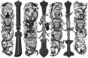 russian style sword tattoo idea