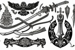 russian style sword tattoo idea