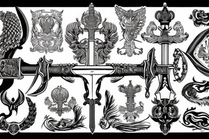 russian style sword tattoo idea