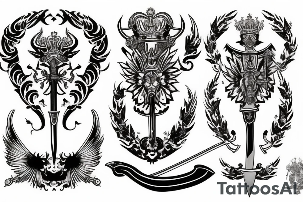 russian style sword tattoo idea