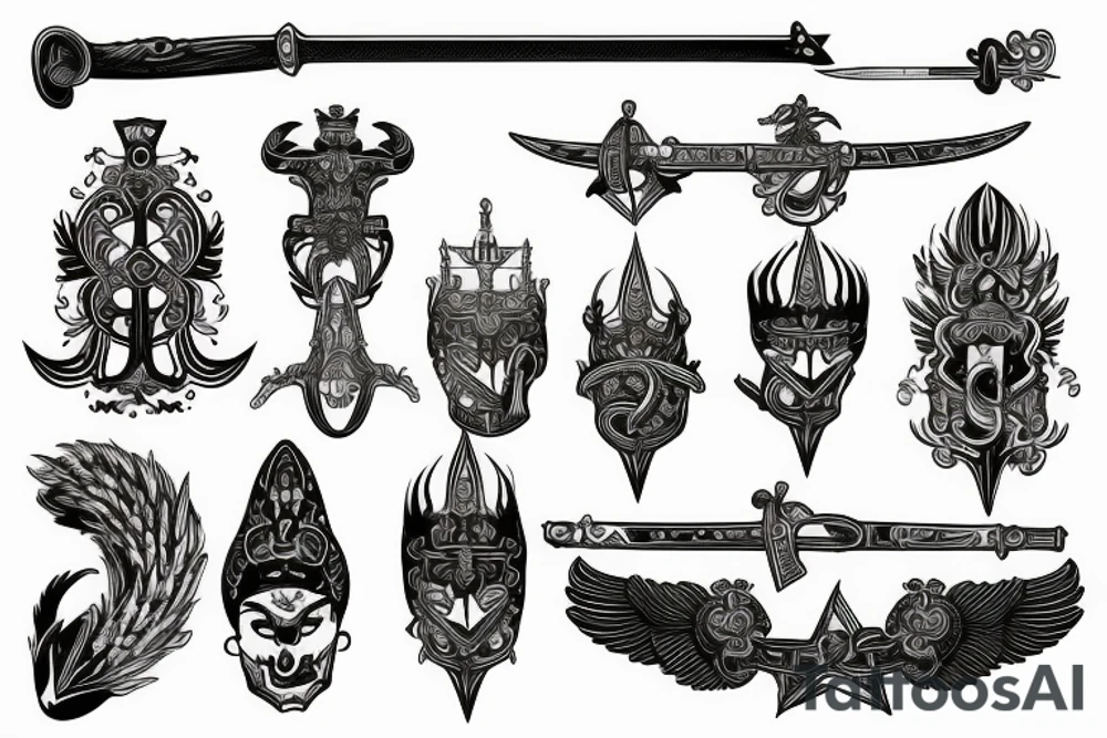 russian style sword tattoo idea
