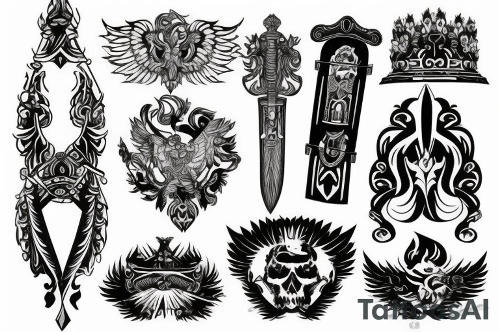 russian style sword tattoo idea