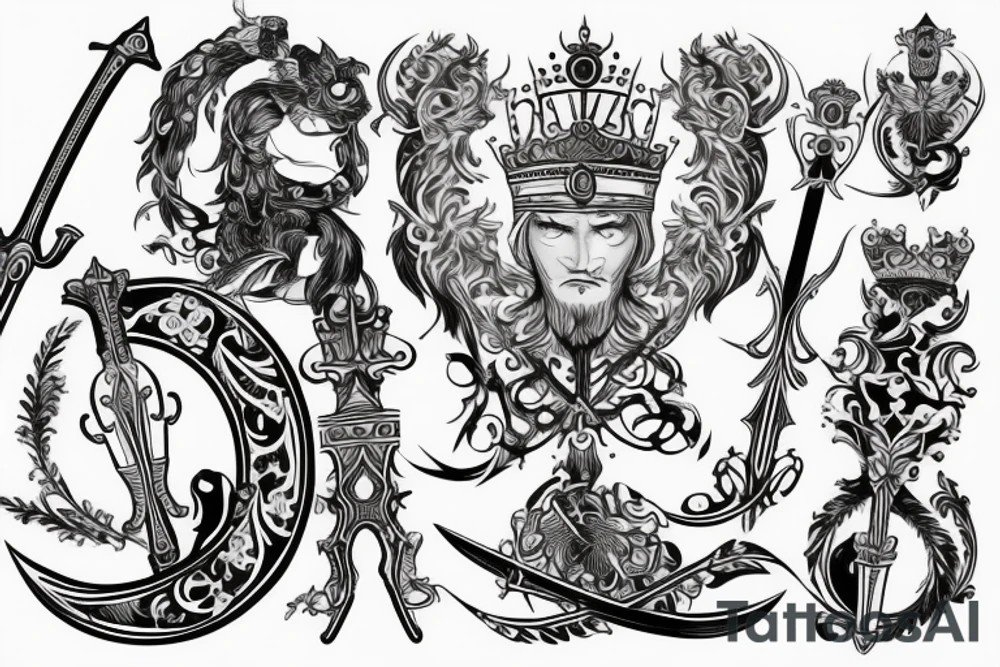 russian style sword tattoo idea