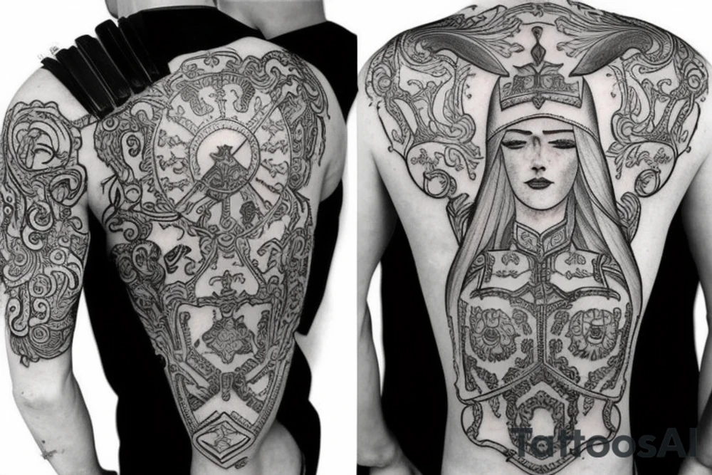 russian style sword tattoo idea