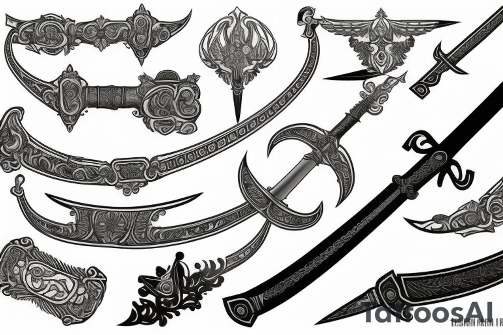 russian style sword tattoo idea