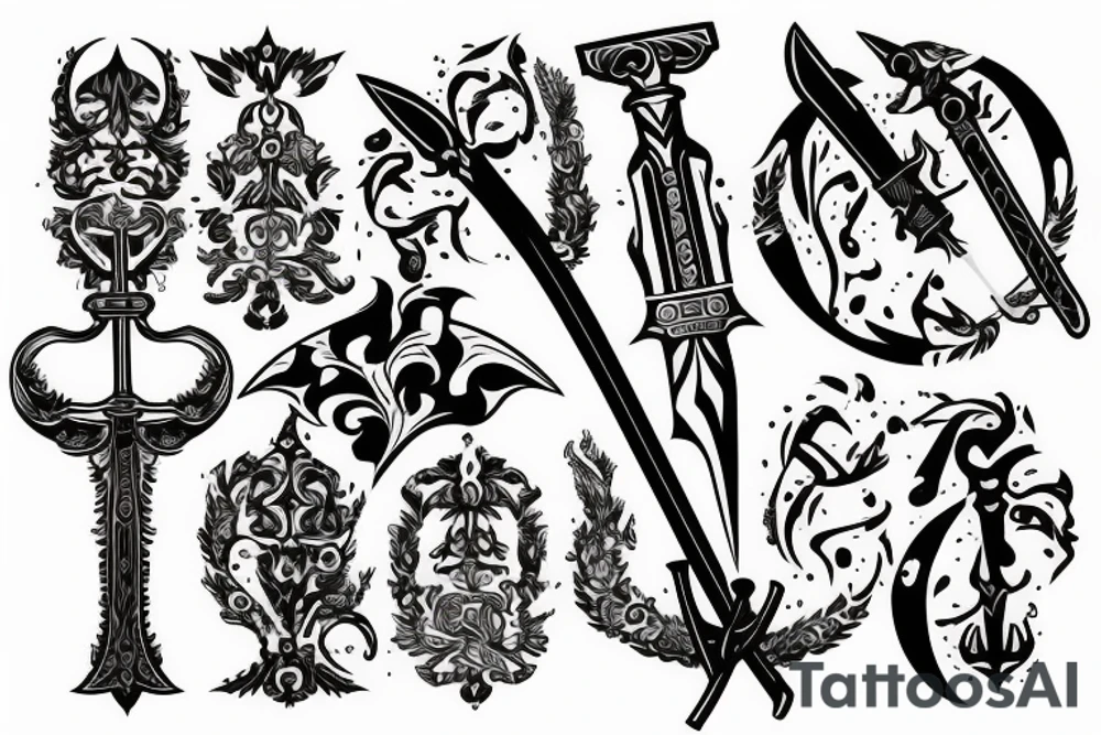 russian style sword tattoo idea