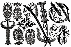 russian style sword tattoo idea