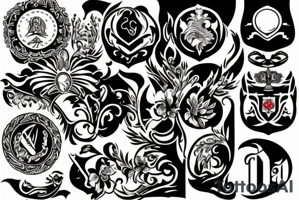 russian style emblem tattoo idea