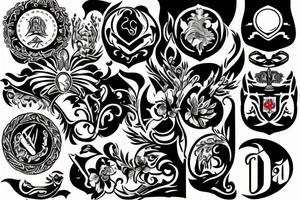 russian style emblem tattoo idea