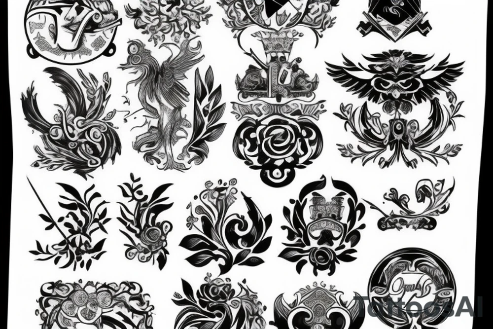 russian style emblem tattoo idea