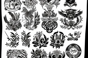 russian style emblem tattoo idea