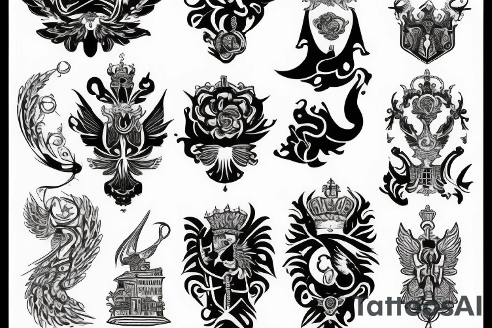 russian style emblem tattoo idea