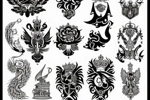 russian style emblem tattoo idea