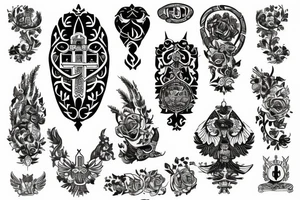 russian style emblem tattoo idea