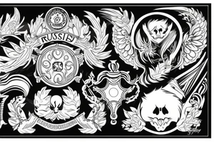 russian style emblem tattoo idea