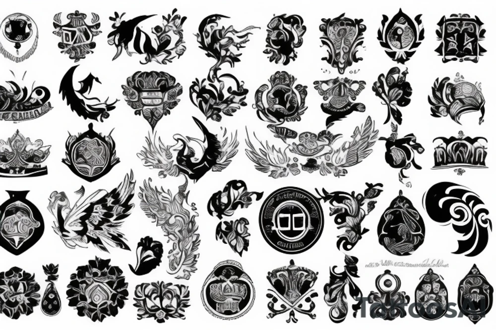 russian style emblem tattoo idea