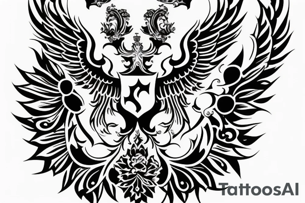 russian style emblem tattoo idea