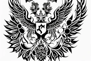 russian style emblem tattoo idea