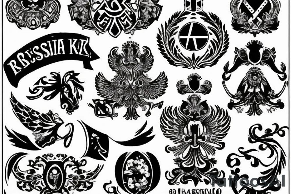 russian style emblem tattoo idea