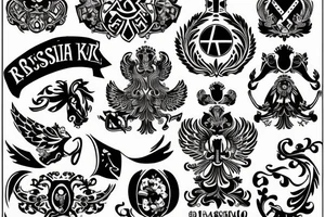 russian style emblem tattoo idea