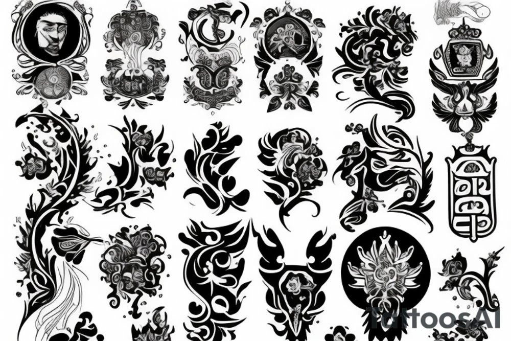 russian style emblem tattoo idea