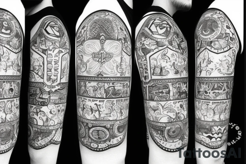 russian style emblem tattoo idea