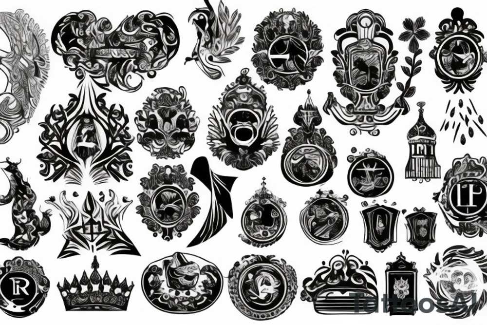 russian style emblem tattoo idea