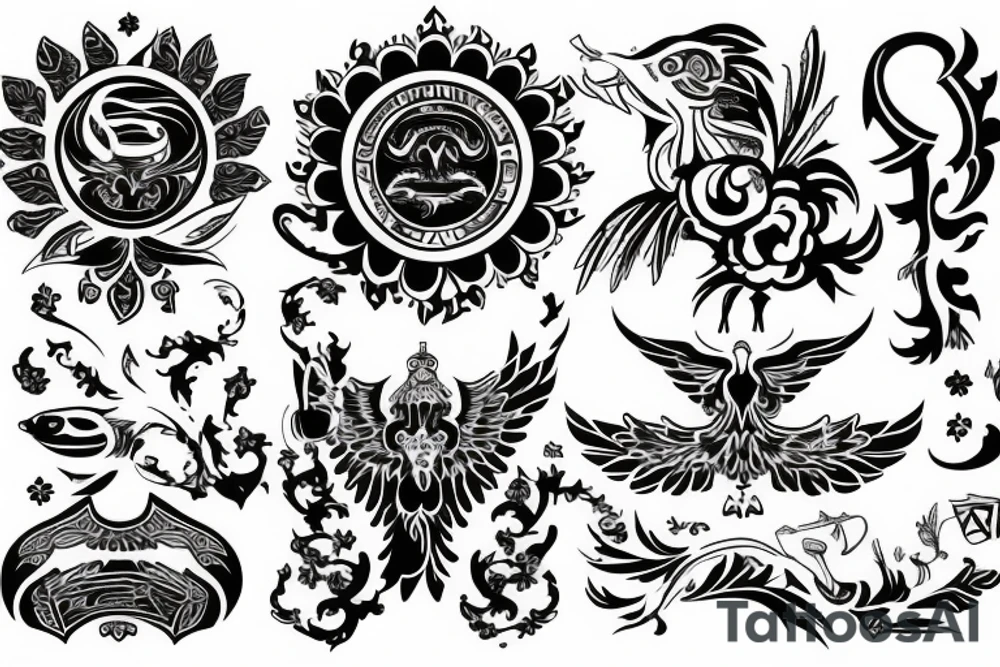 russian style emblem tattoo idea