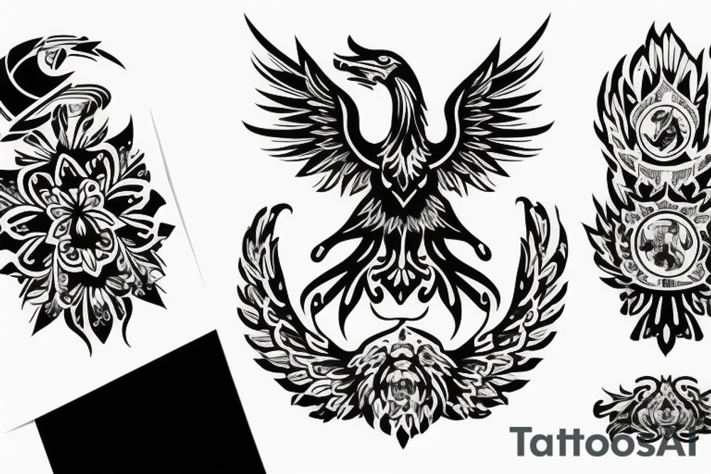 russian style emblem tattoo idea