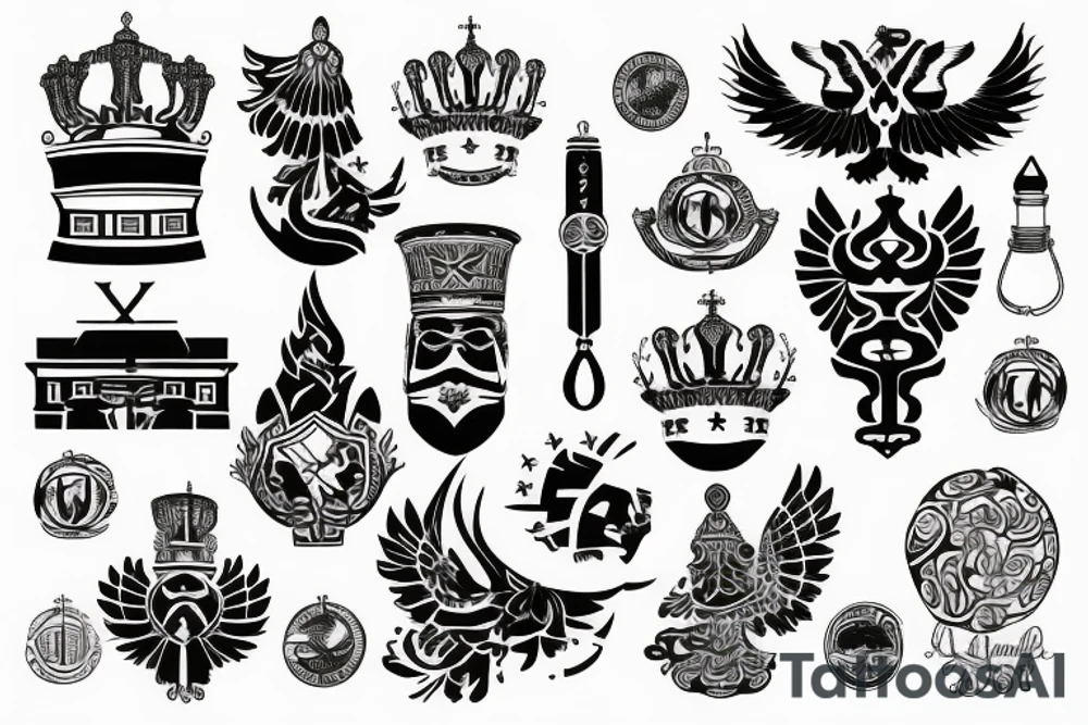 russian style insignia tattoo idea