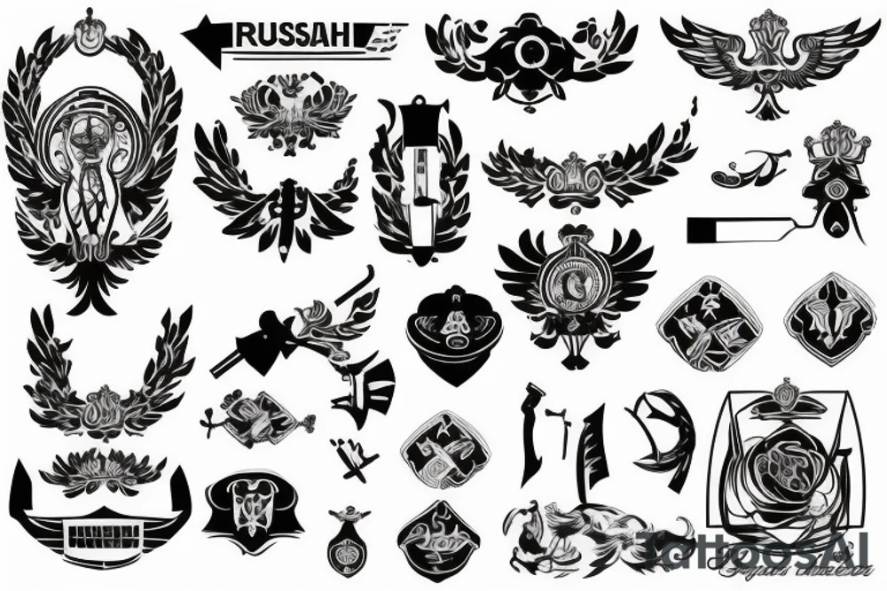 russian style insignia tattoo idea