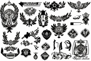 russian style insignia tattoo idea