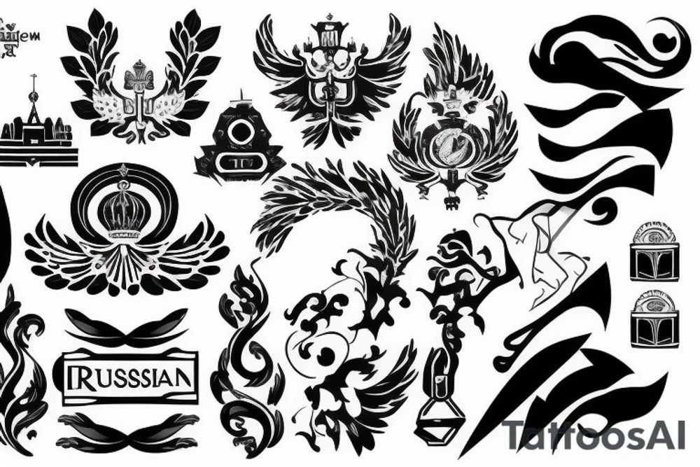 russian style insignia tattoo idea