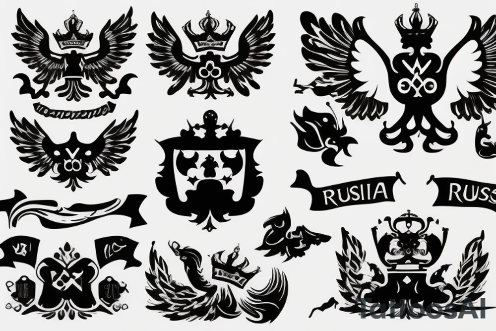 russian style insignia tattoo idea