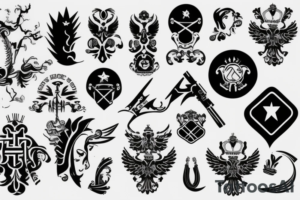 russian style insignia tattoo idea