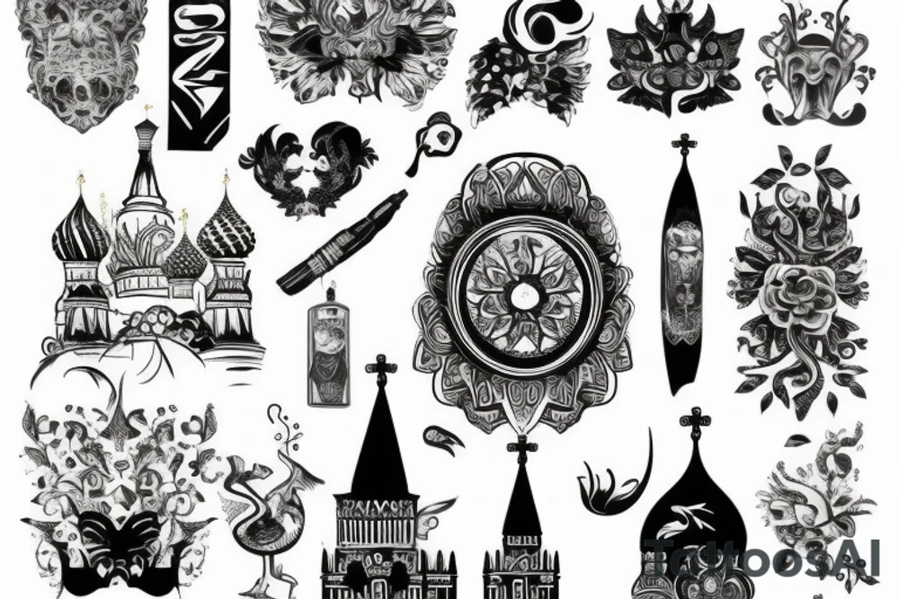 russian style tattoo idea