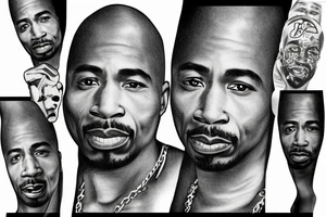 2pac face like from his music covers tattoo idea