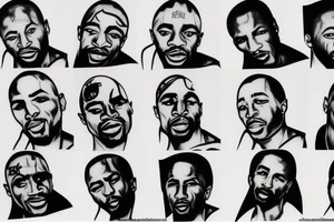 2pac face like from his music covers tattoo idea