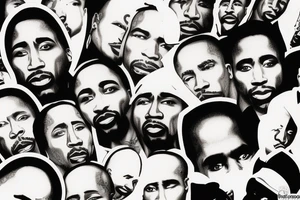 2pac face like from his music covers tattoo idea