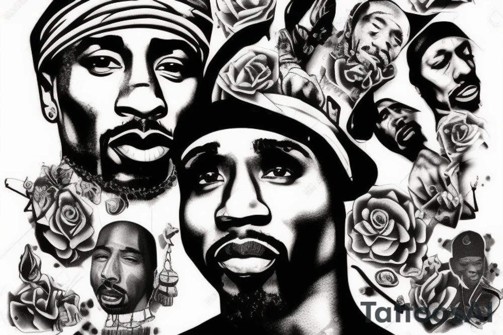 rapper 2pac tattoo idea