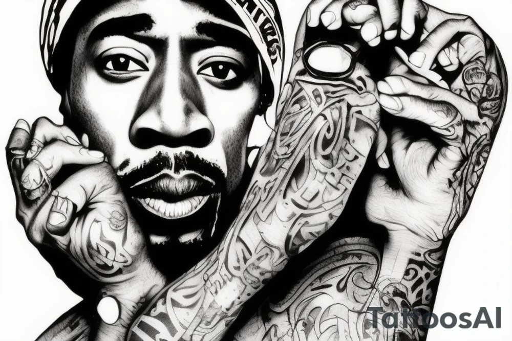 rapper 2pac tattoo idea