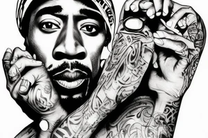 rapper 2pac tattoo idea