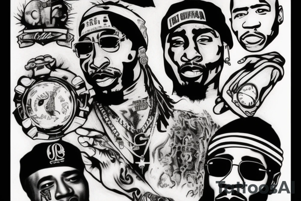 rapper 2pac tattoo idea