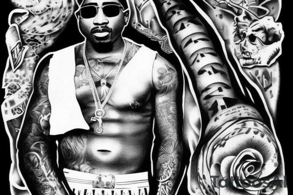 rapper 2pac tattoo idea