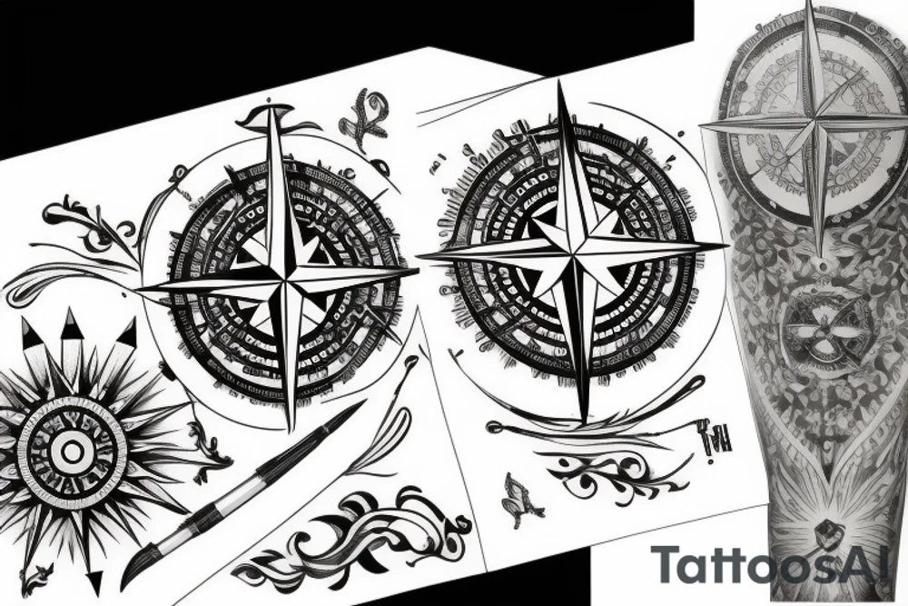 compass tattoo idea