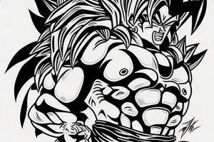 broly from dragonball z tattoo idea