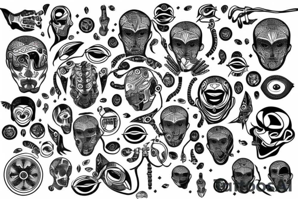 cyborgpattern long tattoo idea